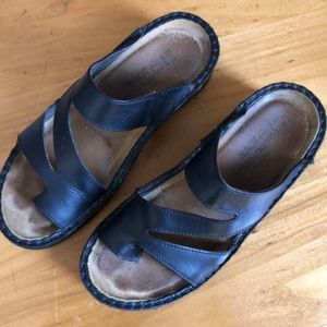 Naot Monterey Black Leather Sandals